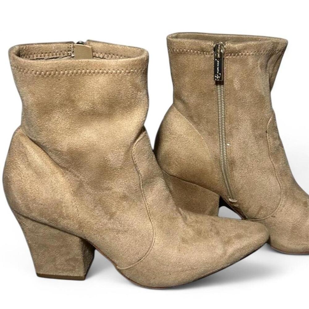 Tan suede ankle boots with